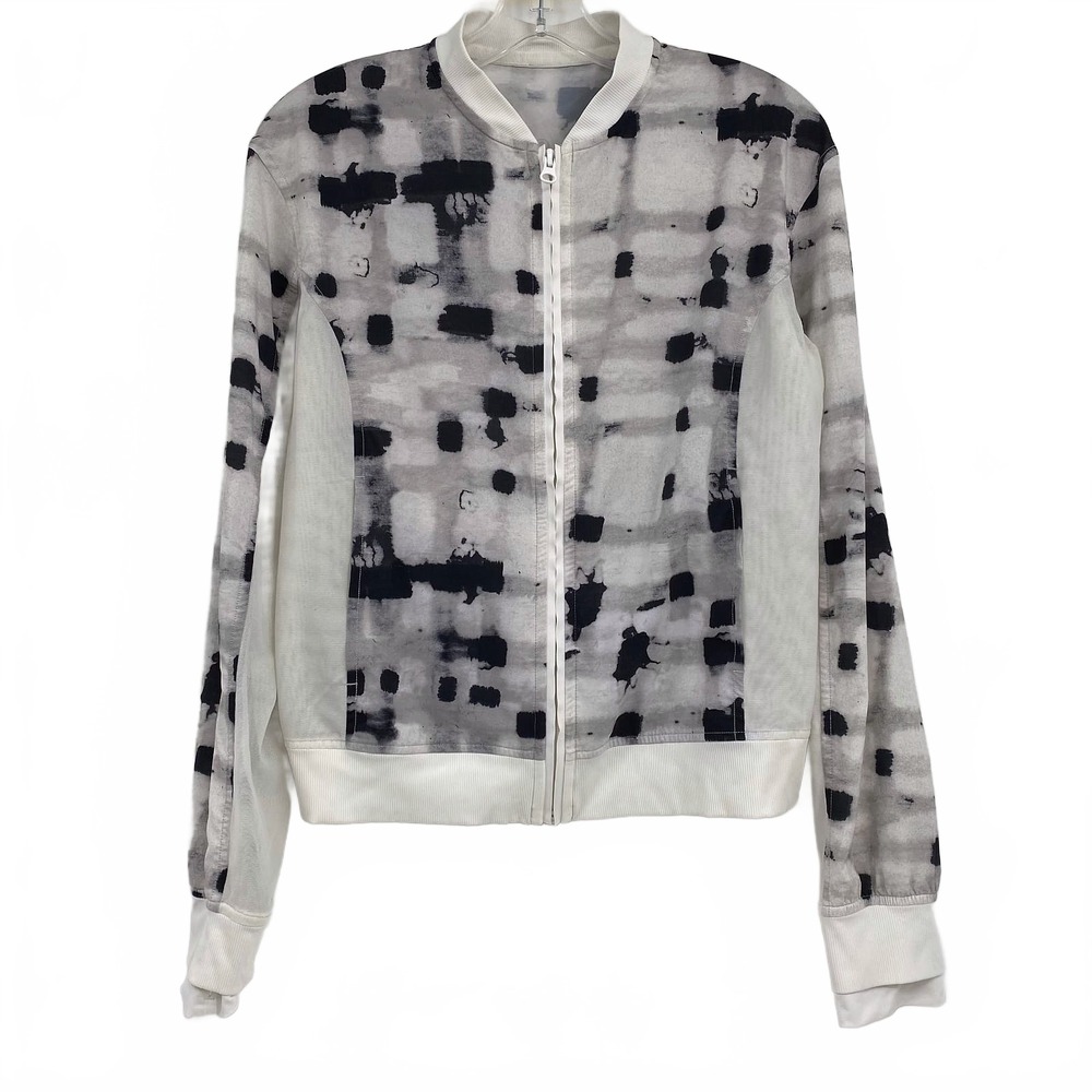 lululemon athletica White Gray Ghost Weave Noir II Bomber Jacket | Womens 6